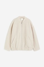 Oversized Teddy Fleece Bomber Jacket